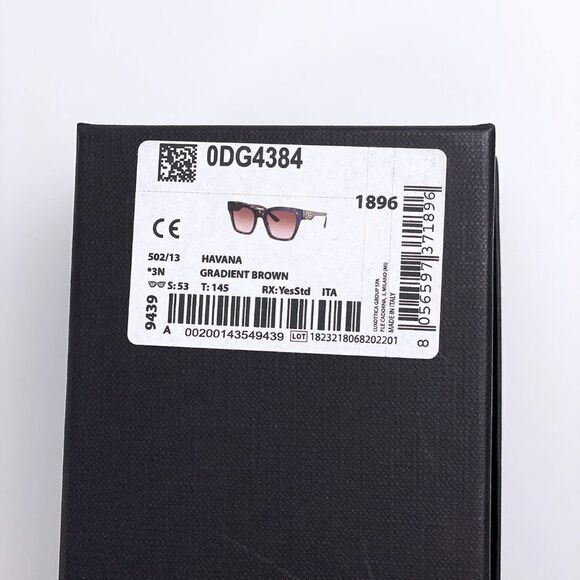 NEW D&G DG4384 502/13 Havana Brown Gradient Square Women Sunglasses - Picture 8 of 10